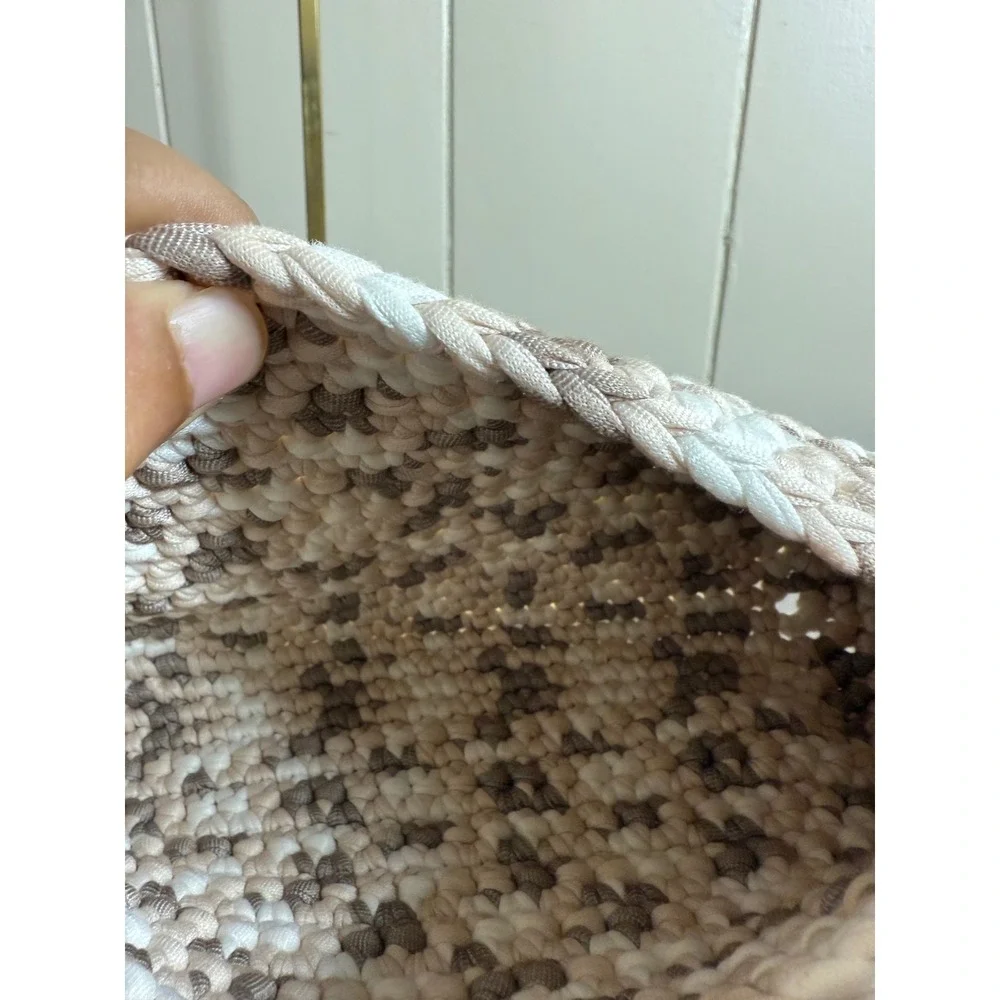 Crochet Handbag Shoulder Bag Women's Knit Purse Beige Brown White Woven Hobo